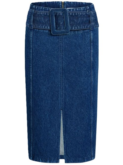 Patou Gonna midi denim con cintura Patou | SK0770216661BINK BLUE 661B